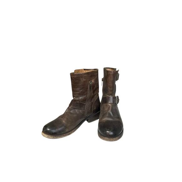 Frye women’s Vicky Engineer leather boots dark brown sz 7B - Picture 1 of 9